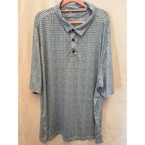 Reebok Polo Shirt Men's 3XL Black Blue White Athletic Fit Golf Tennis Gym‎